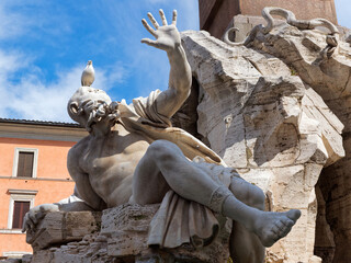 Four Rivers Fountain in Rome