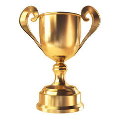 Fototapeta na wymiar A golden trophy cup on a transparent background png isolated Generative Ai