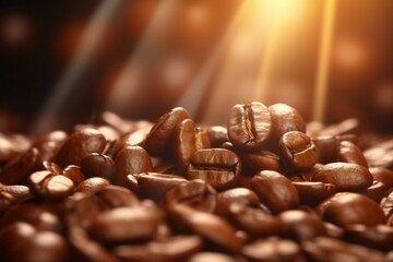 Coffee Beans Closeup background. Generative AI