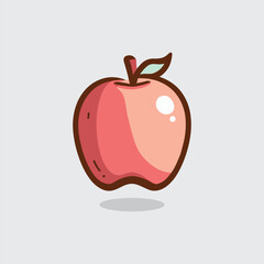apple fruit cartoon icon illustration. food fruit icon concept isolated