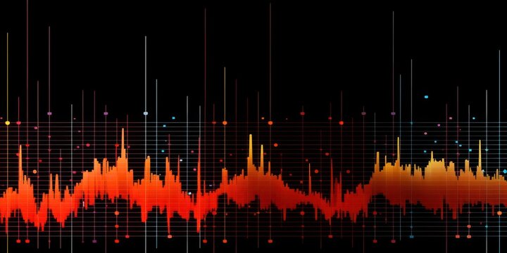 Seismological lines when measuring earthquakes. Seismological activity like skyscrapers. Earthquake wave, lines from the arrows of the seismograph. Generative AI