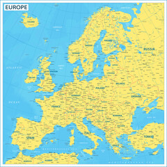 Europe map - highly detailed vector illustration - 611733821