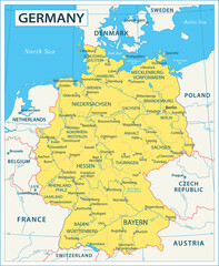 Germany Map - highly detailed vector illustration