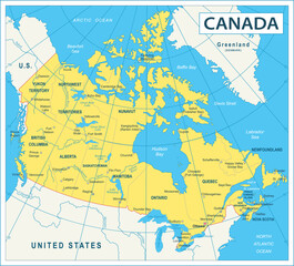 Canada Map - highly detailed vector illustration