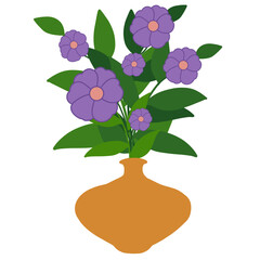 Vase of colorful flowers this summer.