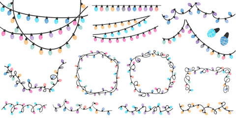 Christmas lights garland. New  Year decoration