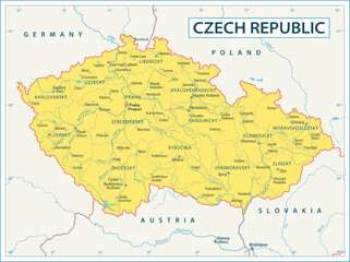 Czechia Map - highly detailed vector illustration