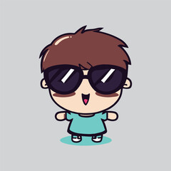 kawaii cute happy boy t shirt design