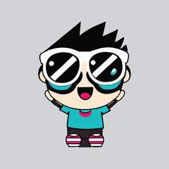 kawaii cute happy boy t shirt design
