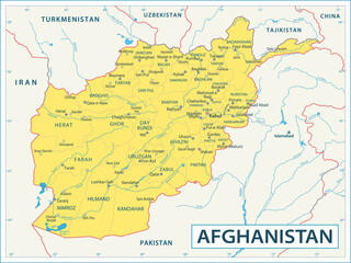 Afghanistan map - highly detailed vector illustration