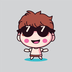 kawaii cute happy boy t shirt design