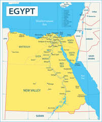 Egypt map - highly detailed vector illustration