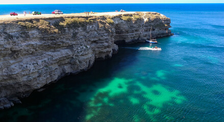Black Sea near the Rocky coast of the Tarkhankut peninsula, western Crimea