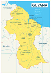 Guyana map - highly detailed vector illustration