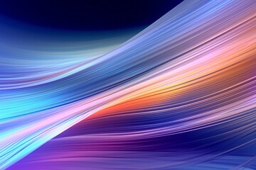 Obraz premium Flowing motions of vibrant lines and light waves, in the style of speed and motion, Generative AI