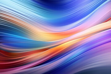 Obraz premium Flowing motions of vibrant lines and light waves, in the style of speed and motion, Generative AI