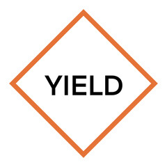 Road Sign Simple Vector PNG Quote Yield Orange