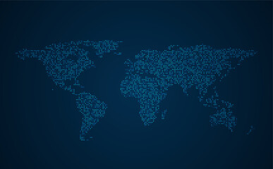 Dotted world map.Futuristic style