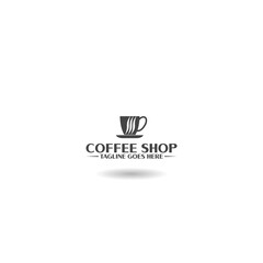  Coffee shop logo template icon with shadow
