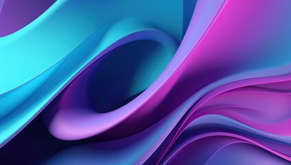Fototapeta premium Abstract wavy background, blue and violet colors. AI generative image.