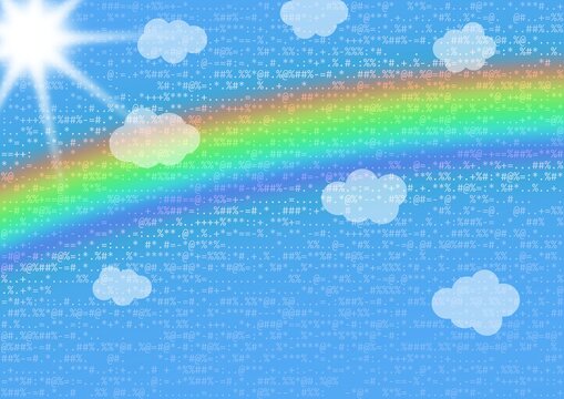 Abstract cloud, sky with rainbow