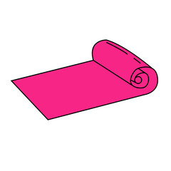 simple flat pink yoga mat roll healthy lifestyle