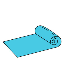 simple flat blue yoga mat roll healthy lifestyle