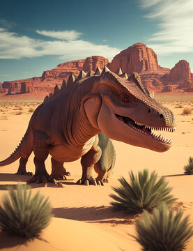 dinosaurs in desert generative AI 