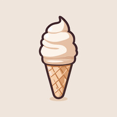 ice cream cone cartoon icon illustration. sweet food icon concept isolated