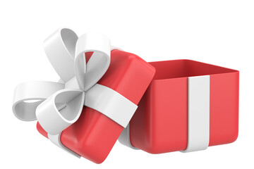 Opened gift box. 3D gift box. 3D illustration.