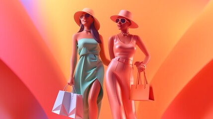 Women Shopping During a Sale