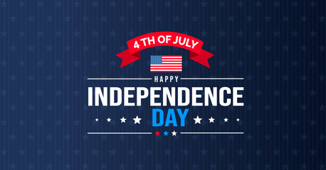 4th of July United States Independence Day celebration promotion advertising background, poster, card or banner template with American flag and typography. Independence day USA festive decoration.