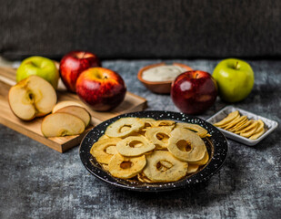 Dried apple on a dark background