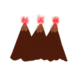 Three Erupting Volcanoes 