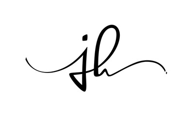 Fototapeta na wymiar JH signature Logo Design jh Letter Logo Vector Image