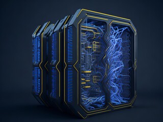 Quantum computer, quantum computing, super computer. Generative AI
