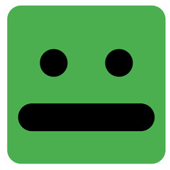 colored flat face emoticon