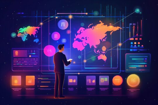 server analytics, with data and statistics presented in a clear and concise manner. Streamlined operations and efficient data. Generative Ai