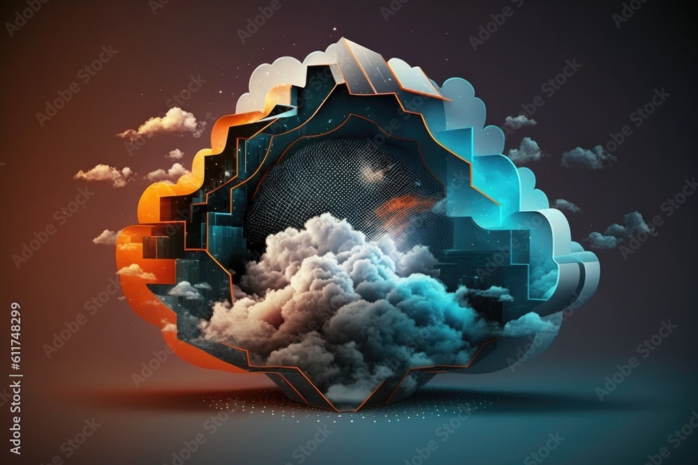 Poster abstract background of cloud technology and storage concepts