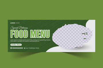 Facebook cover banner design template for restaurant