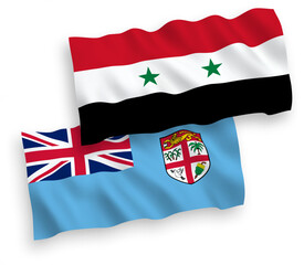 Naklejka premium Flags of Republic of Fiji and Syria on a white background