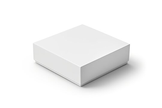 Top View Blank White Box Square Isolated on White Background with Clipping Path. Perfect for showcasing and packaging design: Generative AI