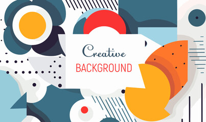 Abstract composition with geometric shapes and lines. Vector illustration in flat style