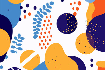 Abstract composition with geometric shapes and lines. Vector illustration in flat style