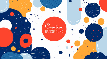 Abstract composition with geometric shapes and lines. Vector illustration in flat style