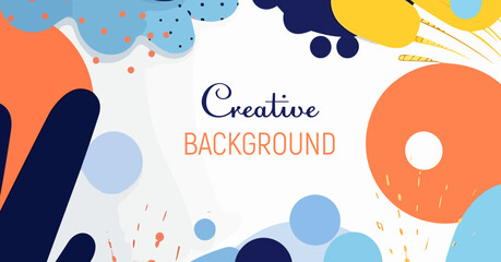 Abstract composition with geometric shapes and lines. Vector illustration in flat style