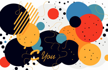 Abstract composition with geometric shapes and lines. Vector illustration in flat style