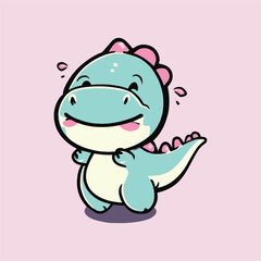 kawaii cute happy dinosaur t shirt design
