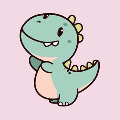 kawaii cute happy dinosaur t shirt design