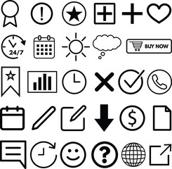 29 Universal Icons For Web and Phone isolated on white background. Vector illustration